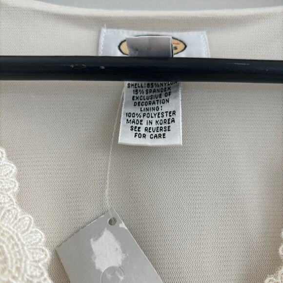 Vintage Talbots Petite Lightweight Stretch Nylon Mesh Tank Top Lace Lined Size P - Picture 9 of 10